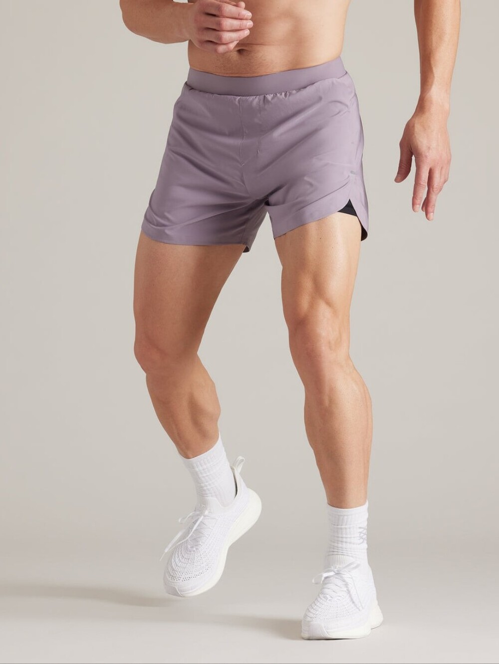 Rhone 5" Extra Mile Short Lined Purple/Gray Stone Athletic Training Mens Size M